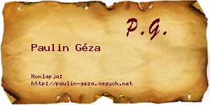 Paulin Géza névjegykártya